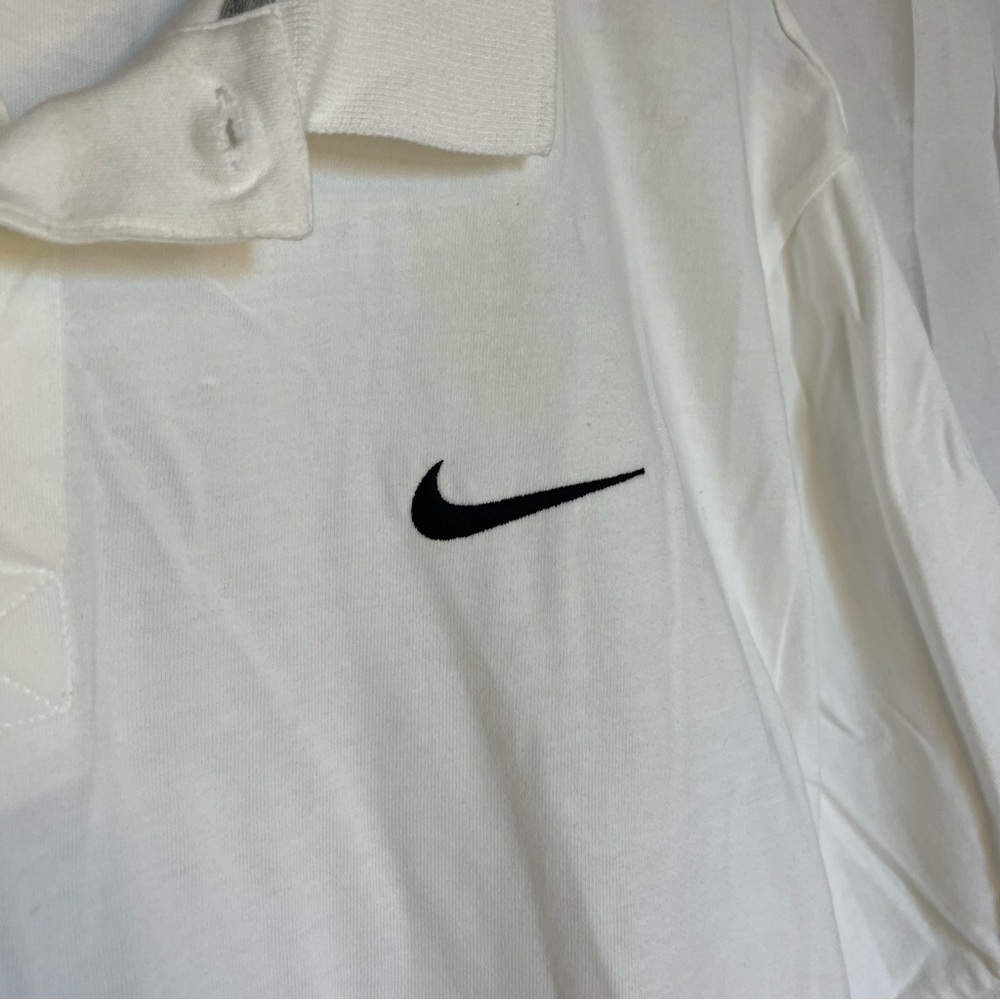 NIKE Men’s White Black Swoosh Short Sleeve Polo Collar Size XL - Picture 5 of 14